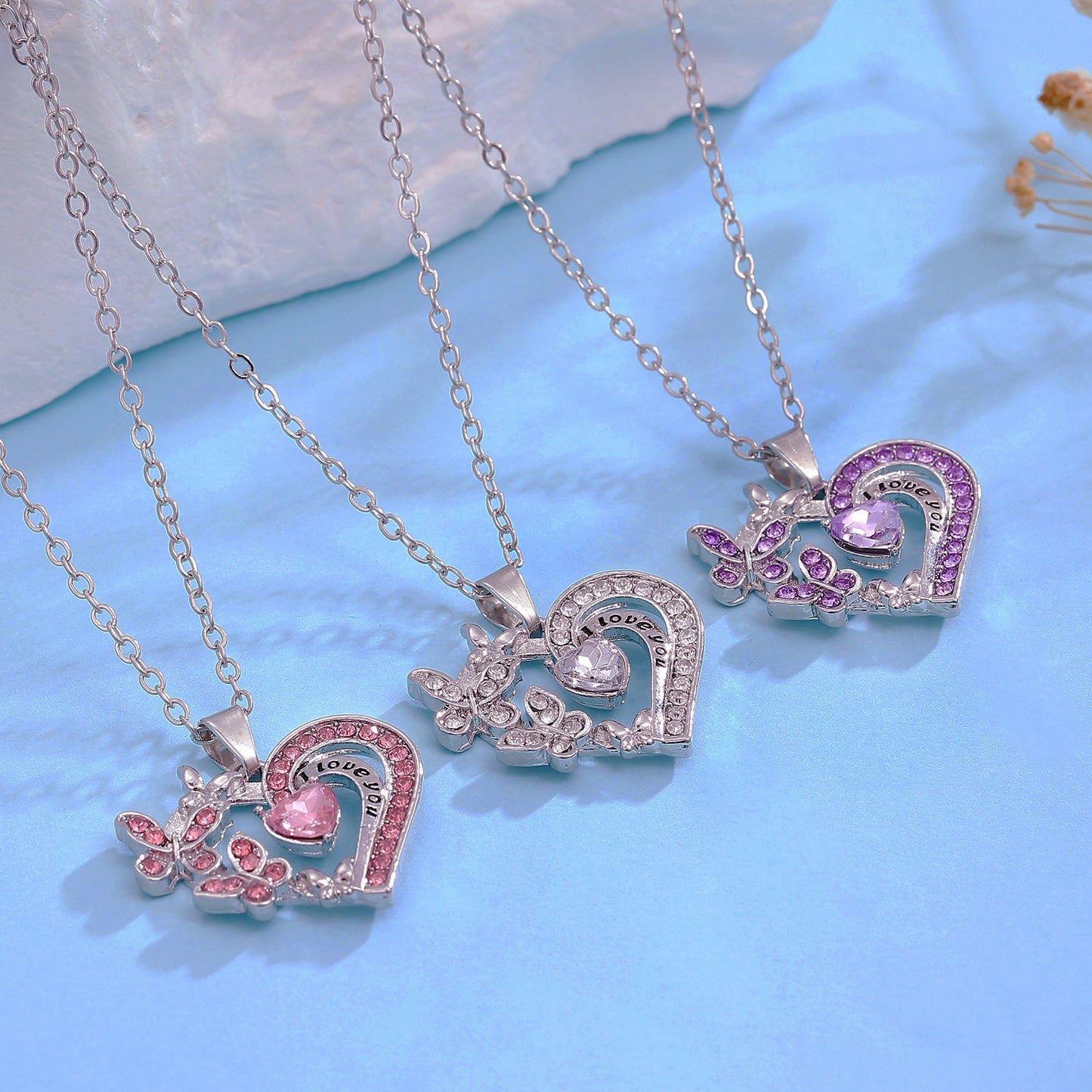 INS Butterfly Love Necklace | Super Trendz | Heart-Shaped Pendant