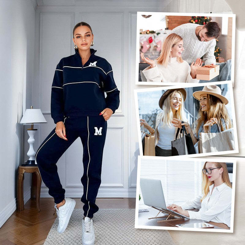 Women's 2 Piece Outfits Lounge Hoodless Pullover Sweatshirt Sweatsuit Sets Sweatshirt Baggy Fashion Sweatpants With Pockets