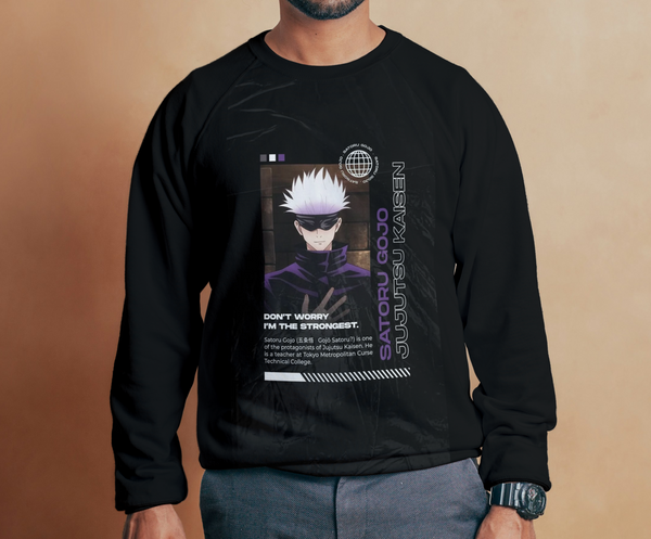 Kaisen Anime Sweatshirt – Black Unisex Pullover | Super Trendz