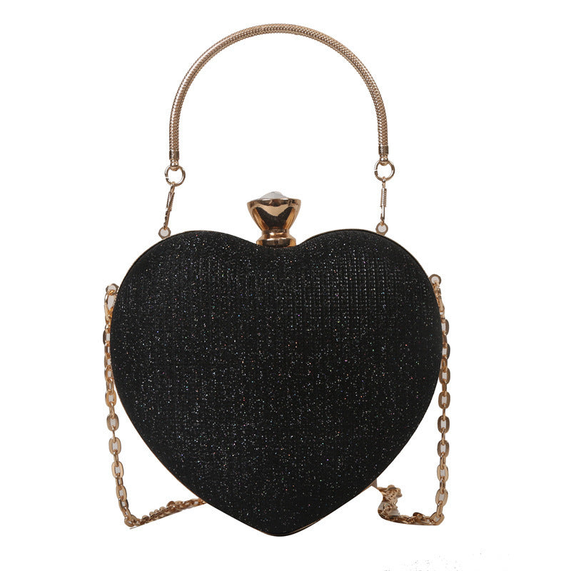 Shiny Heart Shape Evening Clutch Bag | Luxury Metal Clutch | Super Trendz