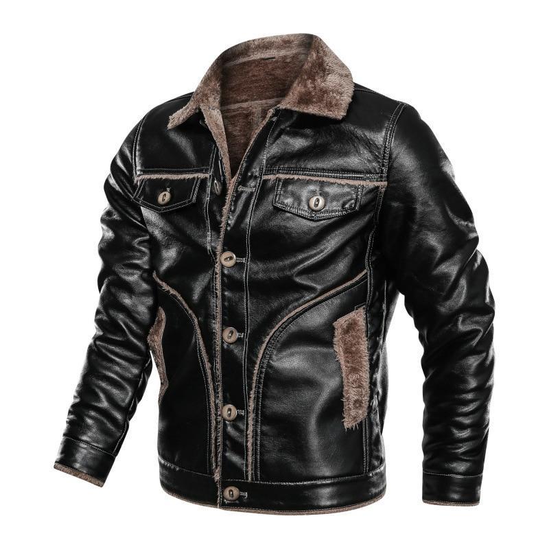 Stylish Lapel Collar PU Leather Jacket |Single Breasted | Super Trendz