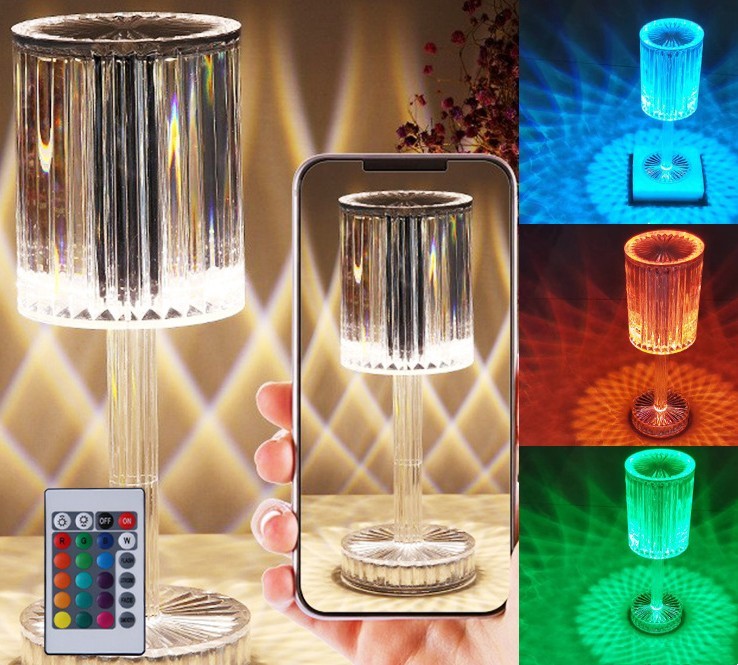 Crystal Table Lamp | Romantic LED Light for Home Décor | Super Trendz