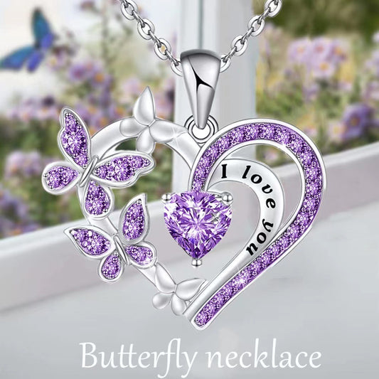 INS Butterfly Love Necklace | Super Trendz | Heart-Shaped Pendant