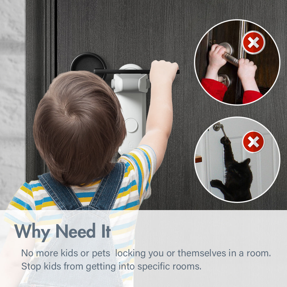 Easy-to-Install Children’s Door Lever Lock | Anti-Pet Safety | Super Trendz