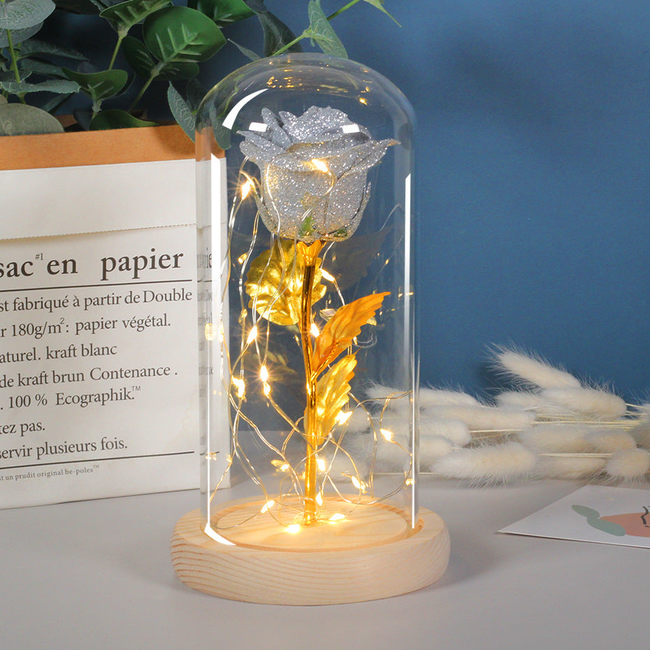 Eternal Rose Flowers LED Light in Glass | Valentine Gift |Super Trendz