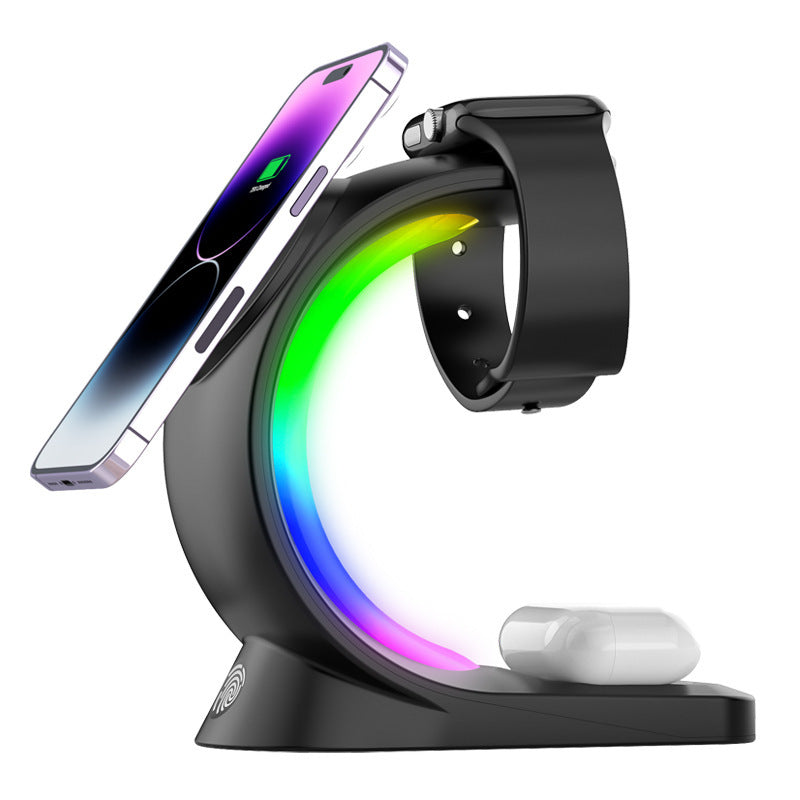 4-in-1 Magnetic Wireless Charger with Atmosphere Light | Super Trendz