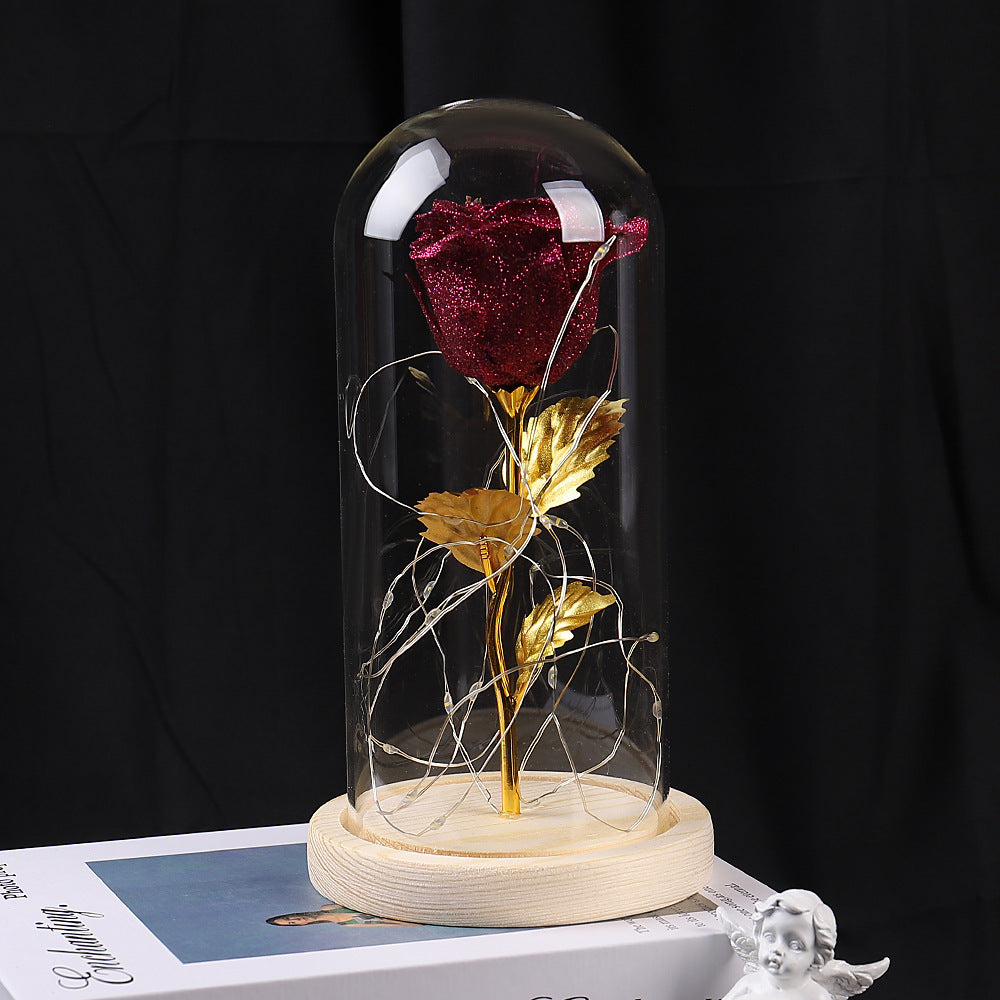 Eternal Rose Flowers LED Light in Glass | Valentine Gift |Super Trendz