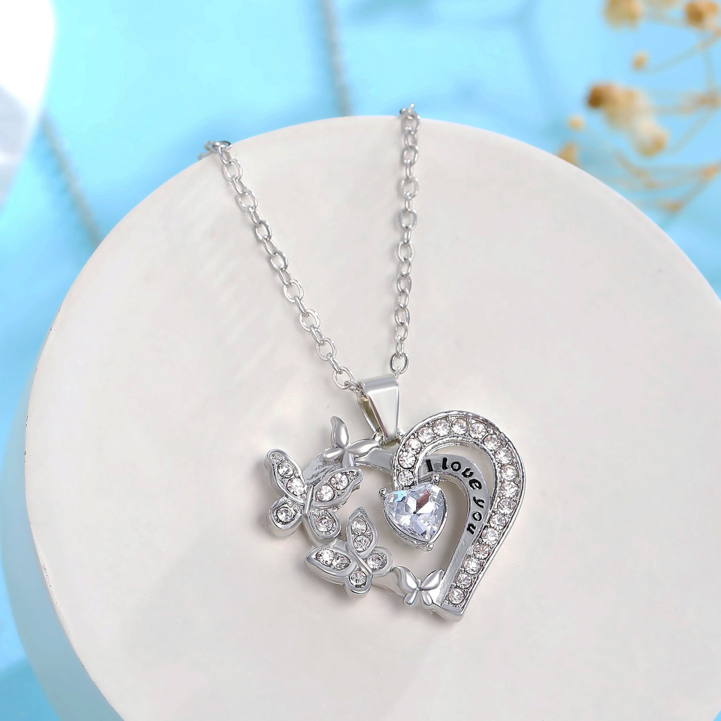 INS Butterfly Love Necklace | Super Trendz | Heart-Shaped Pendant