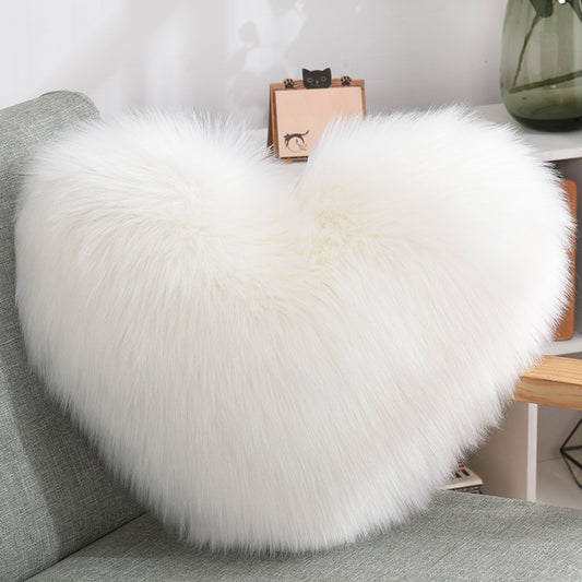 Heart-Shaped Plush Throw Pillows| Fluffy Cushion Covers | Super Trendz