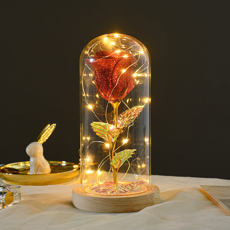 Eternal Rose Flowers LED Light in Glass | Valentine Gift |Super Trendz