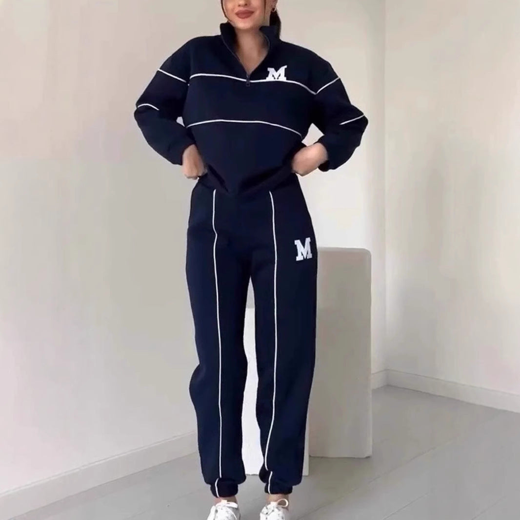 Women's 2 Piece Outfits Lounge Hoodless Pullover Sweatshirt Sweatsuit Sets Sweatshirt Baggy Fashion Sweatpants With Pockets