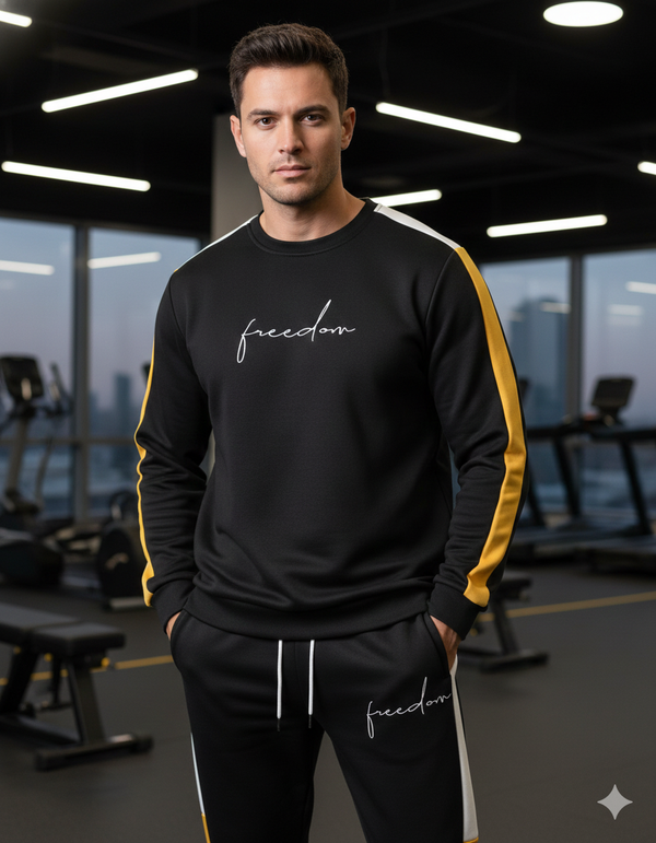 2 Pcs Men's Polyester Printed Black Suit | Super Trendz