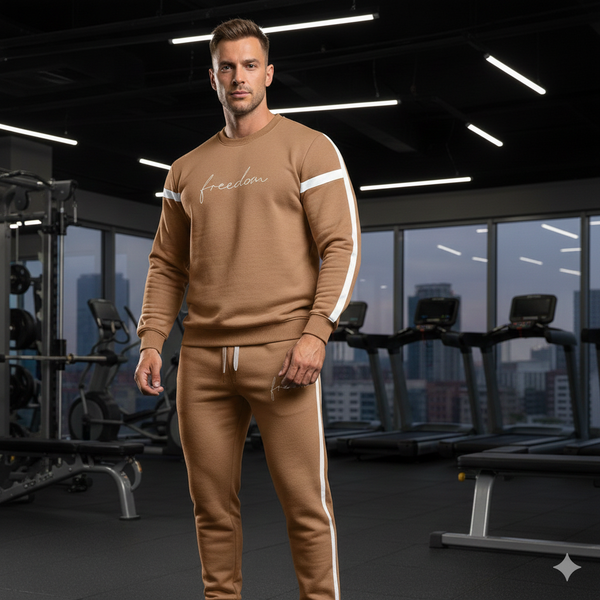 2 Pcs Men's Dri Fit Printed Foan Track Suit | Super Trendz