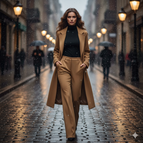 Long Hoodie Style 2-Pcs Winter Set | Foan Coat Trousers | Super Trendz