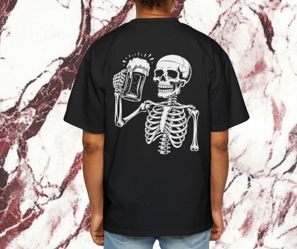 Skeleton Money Drop Shoulder T-Shirt – Oversized Tee | Super Trendz