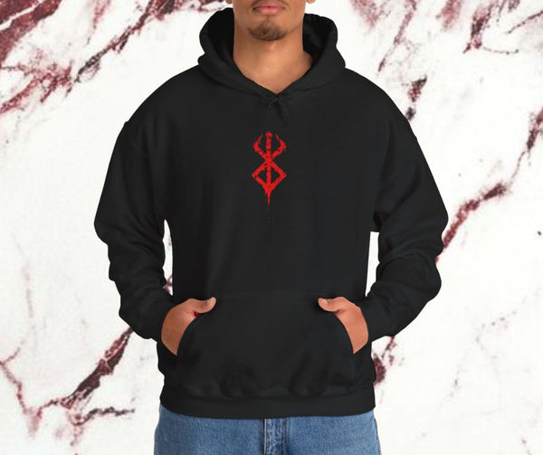 Men & Women’s Black Hoodie – Red Graphic Print | Super Trendz