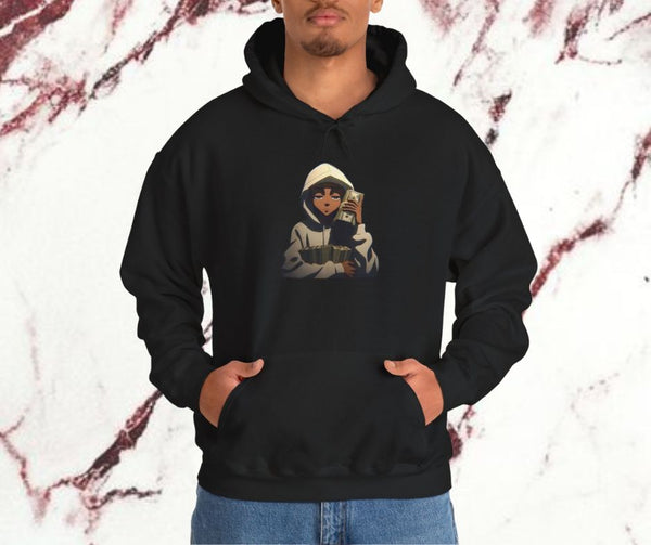 Streetwear Graphic Hoodie – Money Stack Anime Print | Super Trendz