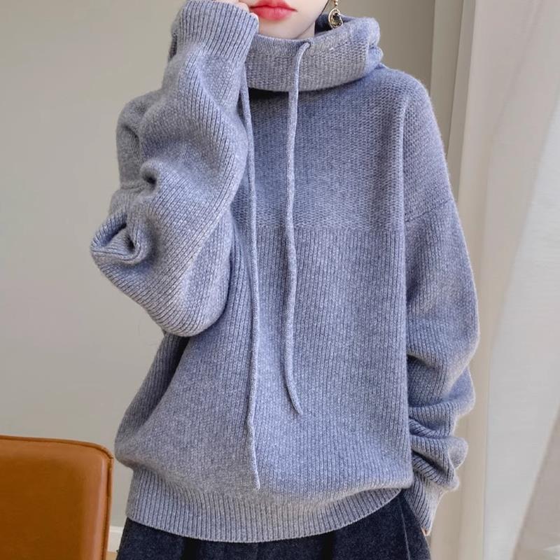 Women's Sweater Thicken Lazy Style All-match Long-sleeved Autumn Winter Warm Casual Sweater For Women