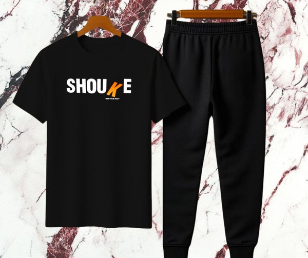SHOUKE Men’s T-Shirt & Trousers Combo Set | Casual Streetwear Outfit