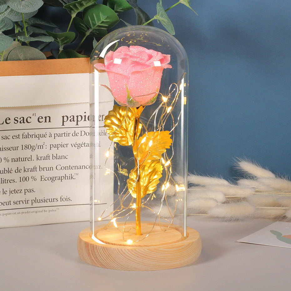 Eternal Rose Flowers LED Light in Glass | Valentine Gift |Super Trendz