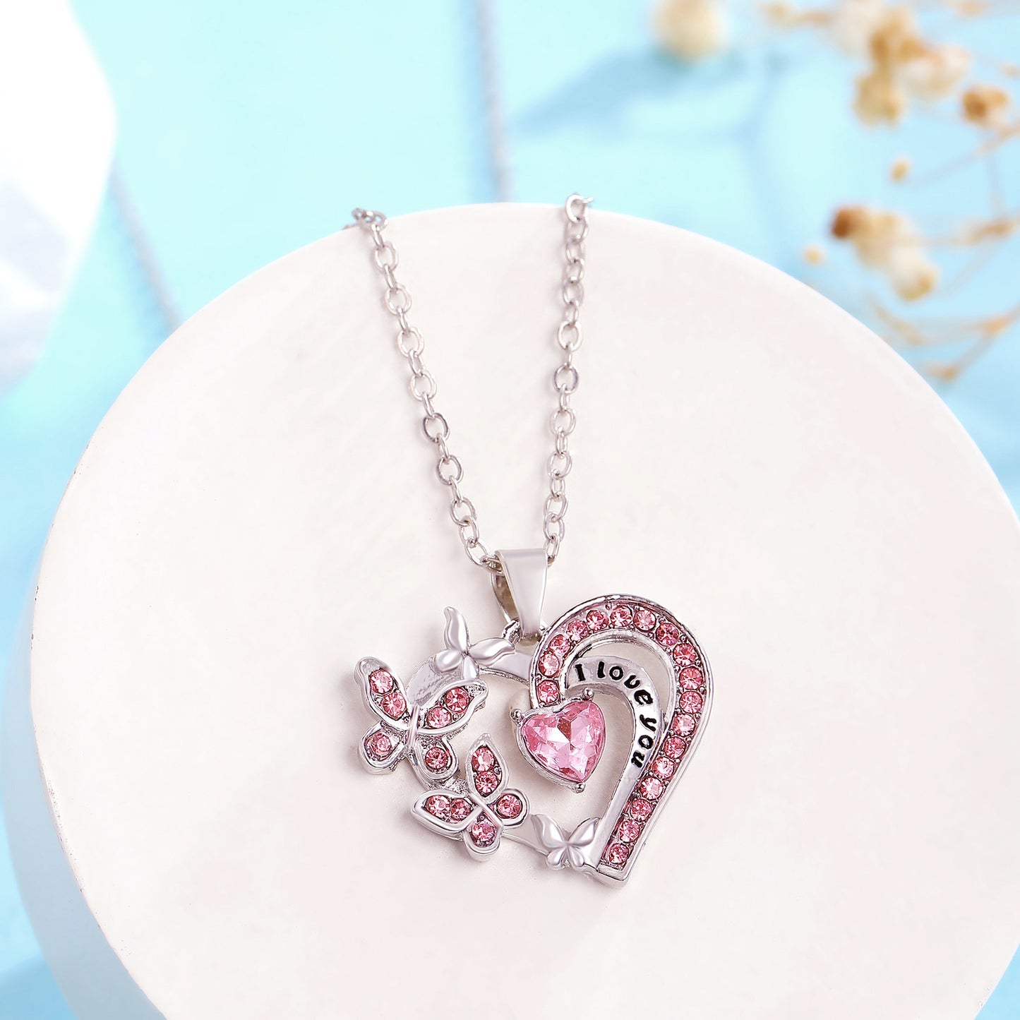 INS Butterfly Love Necklace | Super Trendz | Heart-Shaped Pendant