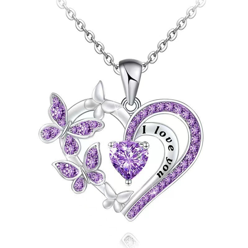 INS Butterfly Love Necklace | Super Trendz | Heart-Shaped Pendant